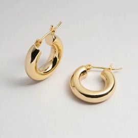 Holly Small Gold Chunky Hoop Earrings by Bonheur at Bonheur