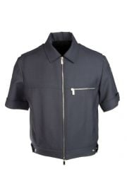 Homme Cropped Zip Up Shirt at Cettire