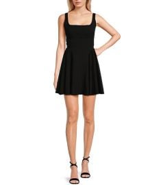 Honey and Rosie Square Neck Tank Fit And Flare Low Back Dress at Dillards