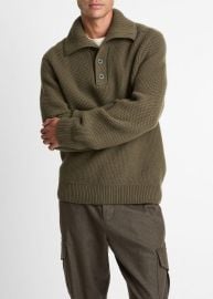 Honeycomb Wool Mock-Neck Sweater at Vince