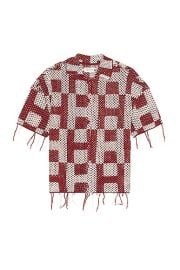 Honor The Gift A-Spring Unisex Crochet Button Down Shirt in Brick FWRD at FWRD