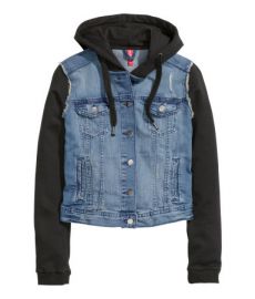 Jean jacket 2025 with black sleeves