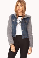 Hooded Jean Jacket at Forever 21