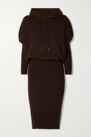  Hooded Ribbed Cashmere-Blend Dress by Tom Ford at Net A Porter