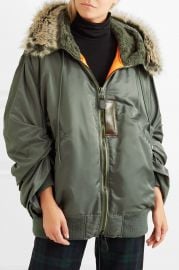 Hooded faux fur-trimmed padded shell parka at Net A Porter