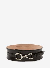 Hook Waist Belt in Black  Alexander McQueen US at Alexander McQueen