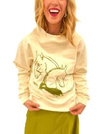 Horse Play Sweatshirt In Ivory AldenRose LLC at Alden + Rose