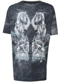 Horse Printed T-shirt by Balmain at Farfetch