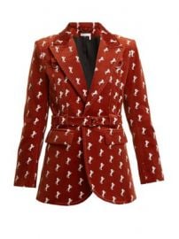 Horse-embroidered cotton-blend velvet jacket at Matches