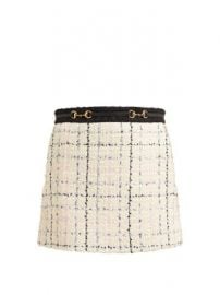 Horsebit cotton-blend boucl  -tweed mini skirt at Matches