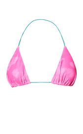 Hot Pink Acid Wash Contrast Triangle Bikini Top  PrettyLittleThing USA at Pretty Little Thing