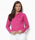 Hot pink denim jacket by Ralph Lauren at Dillards