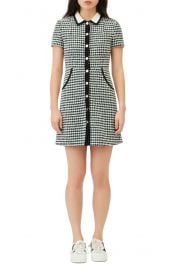 Houndstooth Check Cotton & Wool Blend Dress by Maje at Nordstrom