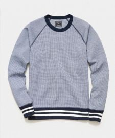 Houndstooth Crewneck in Navy at Todd Snyder