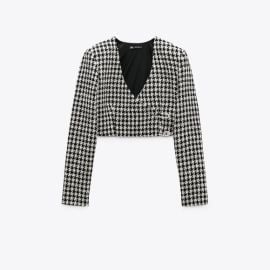 Houndstooth Cropped Jacket by Zara at Zara