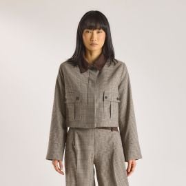 Houndstooth Jacket - Brown at Lounge