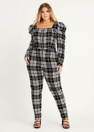 Houndstooth Skinny Jumpsuit by Ashley Stewart at Ashley Stewart