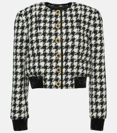 Houndstooth tweed jacket in black - Balmain at Mytheresa