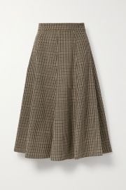 Houndstooth wool midi skirt at Net A Porter