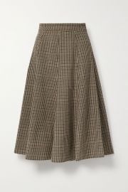 Houndstooth wool midi skirt at Net a Porter