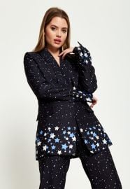 House Of Holland Star Print Blazer In Black House of Holland at House Of Holland