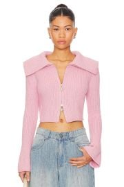 House Of Sunny Peggy Double Collar Cardi In Blush at Revolve