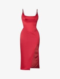 House of CB Casimira Satin Corset Midi Dress at Selfridges