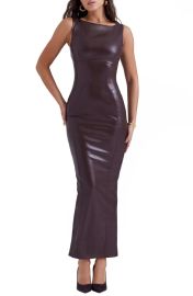 House of CB Sahara Faux Leather Body Con Maxi Dress at Nordstrom