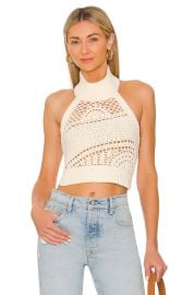 House of Harlow 1960 Brigitte Crochet Halter Top at Revolve