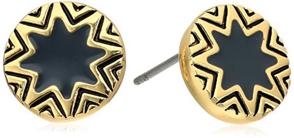 House of Harlow 1960 Enameled Sunburst Stud Earrings black at Amazon