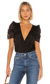 House of Harlow 1960 X REVOLVE Nicolette Bodysuit in Noir from Revolve com at Revolve