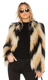 House of Harlow 1960 x REVOLVE Dee Faux Fur Coat in Chevron from Revolve com at Revolve