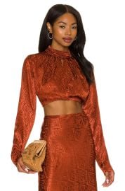 House of Harlow 1960 x Revolve Magda Top and Skirt in Rusty Brown at Revolve