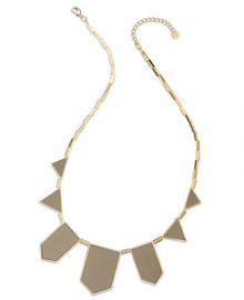 House of Harlow Gold-Tone Khaki Leather Station Necklace at Macys