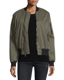 Hudson Gene Bomber Jacket Trooper Green at Neiman Marcus