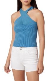 Hudson Jeans Twist Halter Neck Tank Top in Capri Breeze  at Nordstrom