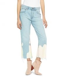 Hudson Sloane Mid-Rise Bleached Straight Crop Jeans at Neiman Marcus