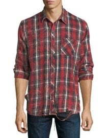 Hudson Weston Plaid Distressed Shirt at Neiman Marcus