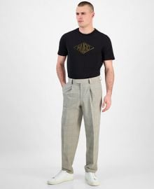 Hugo Boss Mens Theodor Slim-Fit Plaid Pleated Pants - Macys at Macys