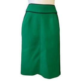 Hugo Boss Vosanna Green Pencil Skirt Navy Piping Details Pockets Back Zip Sz 2 eBay at eBay