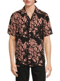 Hugo Ellino Tropical Camp Shirt in Light Red at Saks Off 5th