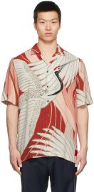 Hugo Multicolor Crane Print Short Sleeve Shirt SSENSE at Ssense