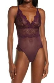 Hunkemller Chiara Lace Thong Bodysuit at Nordstrom