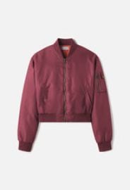 Hunter Cropped Bomber Burgundy at John Elliott