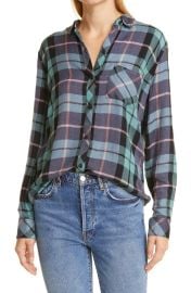 Hunter Metallic Thread Plaid Button-Up Shirt in Teal Navy Pink by Rails at Nordstrom