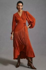 Hutch Fringe Wrap Dress at Anthropologie