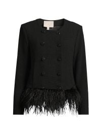 Hutch Malina Feather Trimmed Double Breasted Jacket at Saks Fifth Avenue