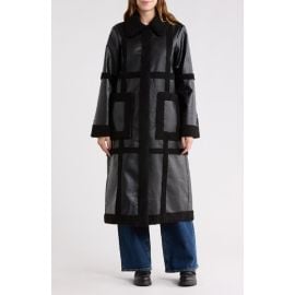 Hutch Ozzie Faux Shearling Trim Coat in Black at Nordstrom Rack at Nordstrom Rack