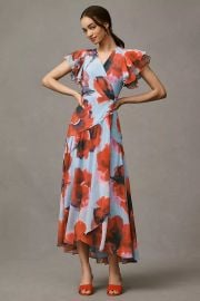 Hutch Zola Flutter Sleeve Wrap Maxi Dress at Anthropologie