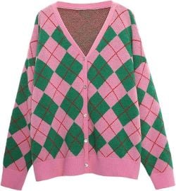 Hyipels Argyle Cardigan at Amazon